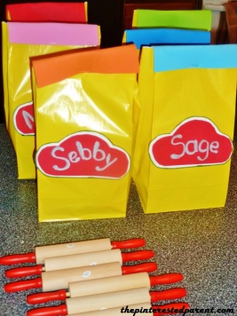 Goodie bags for the kids...filled with Play-Doh of course.